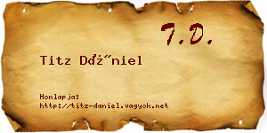 Titz Dániel névjegykártya